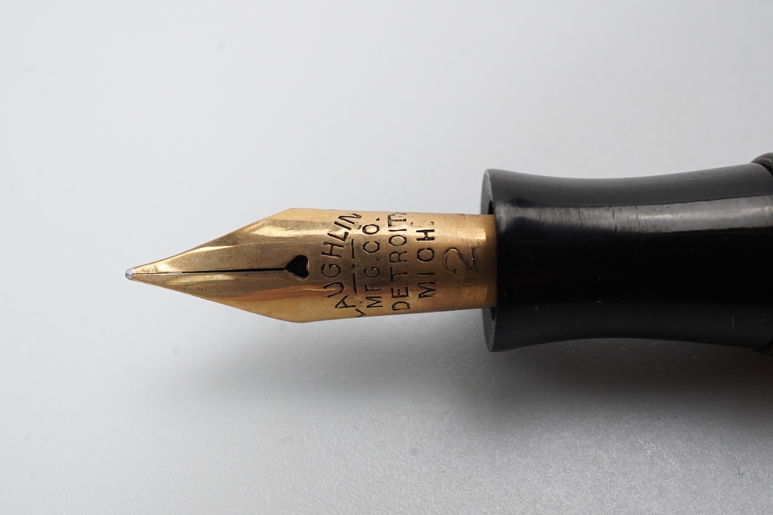 A Parker Challenger in brown and black with 'sword' clip with 14ct. gold nib - USA